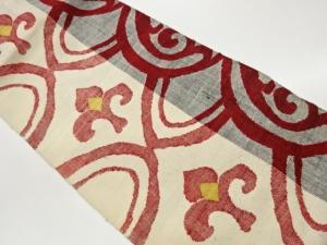 手織り真綿紬抽象模様織出し名古屋帯